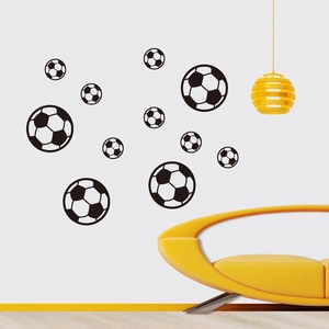 Sticker Mural en Vinyle Football Amovible Noir Décalcomanie pour Chambre d'Enfants Salon Thème Sport Décoration Maison DIY