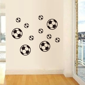 Stickers muraux en vinyle de football en tailles variées pour décor de chambre