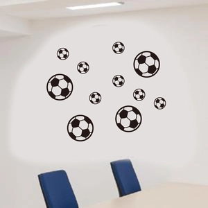 Stickers muraux de football en vinyle de tailles variées pour décoration de chambre