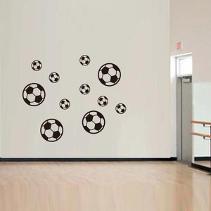 Autocollants muraux de football noirs pour décoration chambre enfant et salon moderne