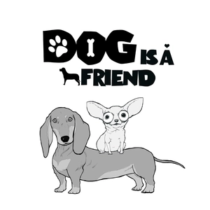 Detail of cartoon dog wall sticker with Dog Is A Friend text for kids room decor