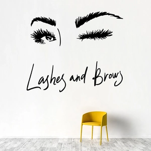 Sticker mural cils et sourcils pour salon et chambre décoration intérieure moderne