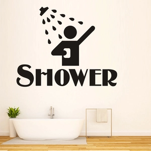 Modern Minimalist Waterproof PVC Shower Wall Sticker Black Silhouette Vinyl Bathroom Wall Decal For Home Decor