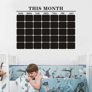Minimalist monthly chalkboard calendar wall sticker for office and classroom organization