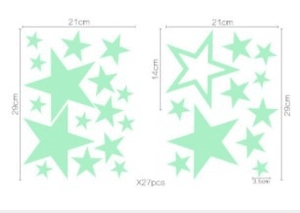 Luminous Star Wall Stickers Glow In The Dark Pentagram Decals For Kids Room Bedroom Waterproof PVC Fluorescent Wall Decor