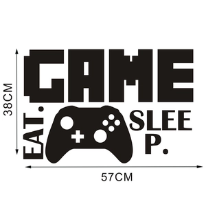 Eat Sleep Game Wandaufkleber für Kinderzimmer Gaming Dekoration 57cm mal 38cm
