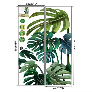 Umweltfreundliche PVC Monstera Blatt Wandaufkleber 30x90cm für die Innendekoration