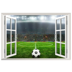 3D-Fußballstadion-Wandaufkleber mit realistischem Stadionblick für die Heimdekoration