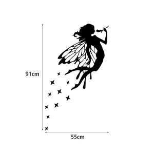 Fairy flower silhouette vinyl wall sticker for home decor with dimensions 91cm by 55cm