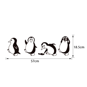 Stickers muraux pingouins mignons 57cm pour décoration créative de chambre enfant