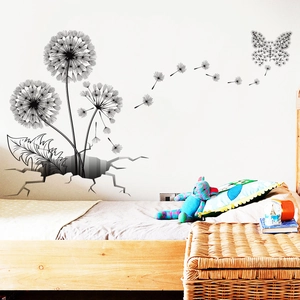 Adesivo murale 3D con soffione ed effetto muro rotto per decorare la camera da letto
