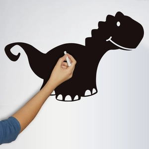 Black dinosaur chalkboard wall sticker for kids room decor with matte chalk finish