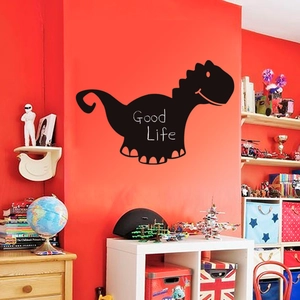 Black cartoon dinosaur wall sticker with Good Life text for nursery room decoration