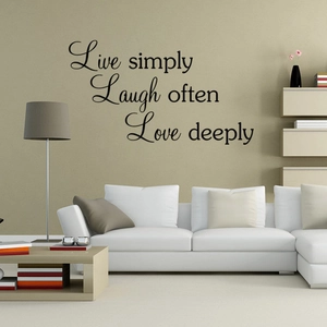 Live simply Laugh often Love deeply motivational wall decal for home living room decor