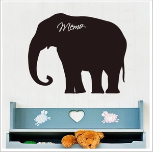 Elephant shaped blackboard wall sticker with Memo text for creative home wall decoration
