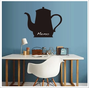 Blackboard wall sticker in teapot shape with Memo text for kitchen and office decor