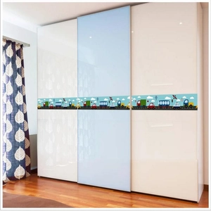 Self-adhesive cartoon car traffic waistline wall sticker for room and furniture