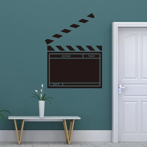 Creative movie clapperboard wall sticker made of black vinyl for office and home decor