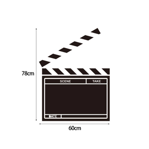 Removable blackboard wall sticker in classic clapperboard style, size 60x78cm for offices