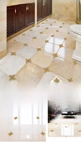 Detail der retro SK34010 Bodenaufkleber für Badezimmer und Wohnzimmer in Fliesenoptik