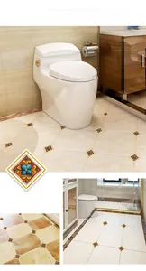 Detailansicht der selbstklebenden PVC-Fliesenaufkleber mit Blumenmuster SK36013