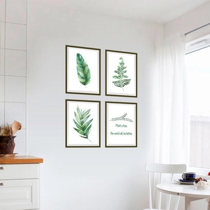 Set di 4 quadri botanici moderni in stile nordico per decorazione d'interni