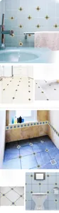 Mediterrane geometrische Fliesenaufkleber SK36014 für Bad Wand und Bodendekor
