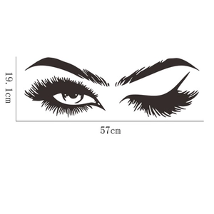 Creative eyelashes wall sticker in black vinyl, size 19.1x57cm for home decor