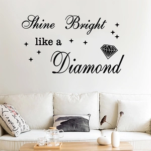 Shine Bright like a Diamond wall sticker with stars in a modern living room decor