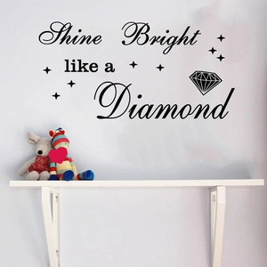 Shine Bright Like a Diamond wall decal sticker with stars for nursery wall decoration