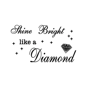Shine Bright Like a Diamond wall decal with diamond icon for home wall decor