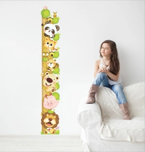 Sticker Mural De Mesure De Taille Pour Enfants Avec Animaux Mignons En PVC Imperméable Décoration DIY Chambre D'Enfant