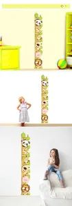Sticker mural règle de croissance animaux en PVC pour chambre d'enfant avec échelle de mesure