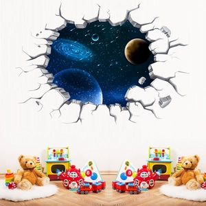 3D Wandtattoo Weltraum mit Galaxie und Planeten für das Kinderzimmer Dekor