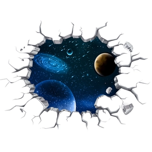 3D Wandsticker mit Weltraum-Motiv, Galaxie und Planeten für moderne Wanddekoration