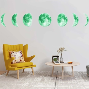Leuchtende Mondphasen Wandsticker mit 7 Zyklen für moderne und kreative Wanddeko
