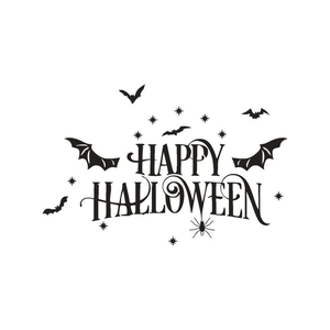 Stickers muraux Halloween avec chauves-souris noires étoiles et araignées pour décoration
