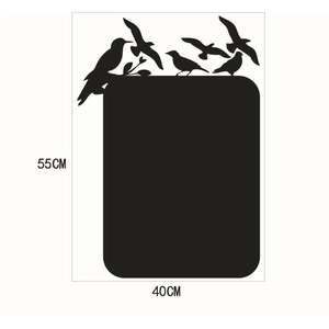 Creative Bird Silhouette Chalkboard Wall Sticker Removable PVC Blackboard Decal For Office Classroom Home Decor