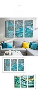 Detail view comparing modern abstract fluid art wall stickers in Style 1 and Style 2