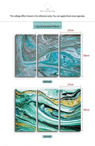 Abstract marble liquid texture wall stickers set for home living room and office decor
