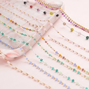 Bohemian Copper Beaded Chain Crystal Square Beads Enamel Chain For DIY Jewelry Making Accessories Bracelet Necklace Design