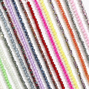 Perline di Vetro Sfaccettate da 2mm Piccole Perline Rotonde per Creazione di Gioielli Fai da Te Collane Bracciali Filo Perline di Spinello Sfaccettate