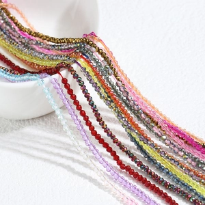 Fili di perline colorate in vetro cristallo sfaccettato 2mm per accessori gioielli DIY