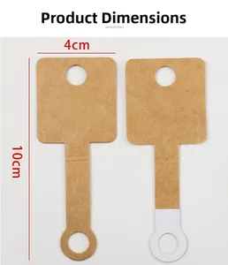 Detailansicht blanko Kraftpapier-Etiketten selbstklebend mit Abmessungen 4x10cm