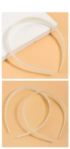 Detail view of 1cm translucent white ABS headband with a smooth arched surface