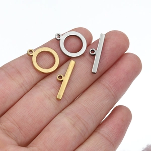 Fermoirs à bascule OT en acier inoxydable poli or et argent pour bijoux DIY