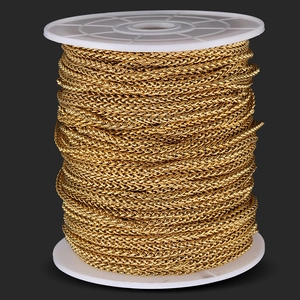 Golden stainless steel wheat chain roll for DIY jewelry making and hip hop necklaces