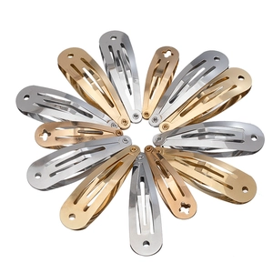 Metal Water Drop Snap Hair Clips Gold Silver Electroplated DIY Hairpin Hair Accessories For Women Girls Daily Wear