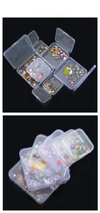 Macro detail of transparent PP plastic storage box with secure snap lid and DIY accessories