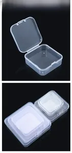Clear PP plastic storage boxes in various sizes with secure hinged lid closure